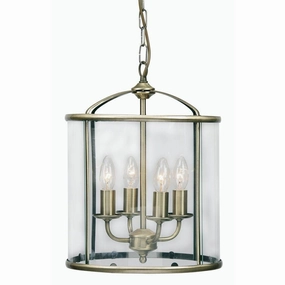 Oaks Fern Antique Brass 4 Light Ceiling Lantern simple ceiling design light