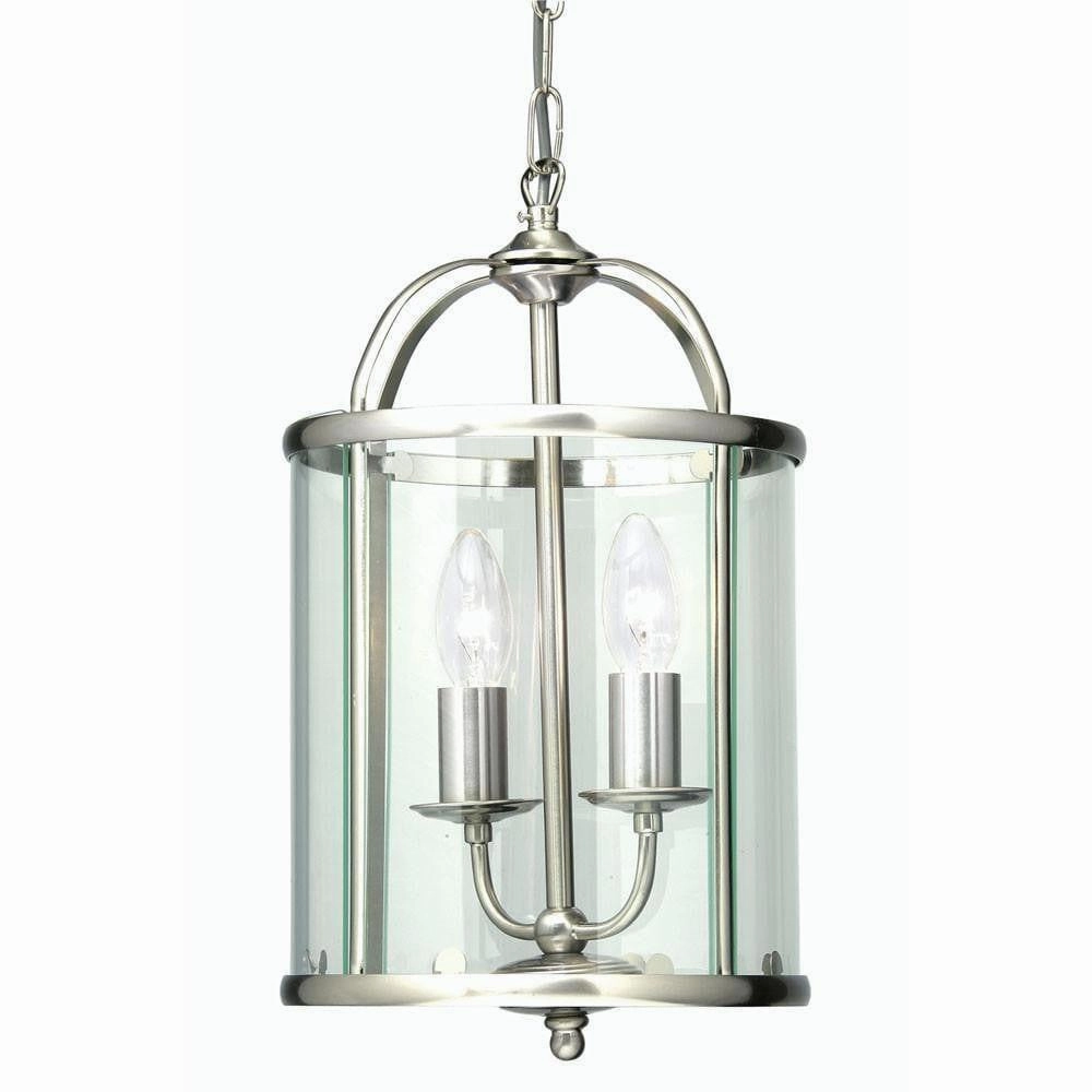 Oaks Fern Ceiling Lantern Antique Chrome 2 Light simple ceiling design light