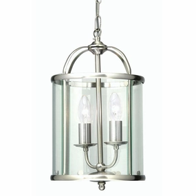 Oaks Fern Ceiling Lantern Antique Chrome 2 Light simple ceiling design light