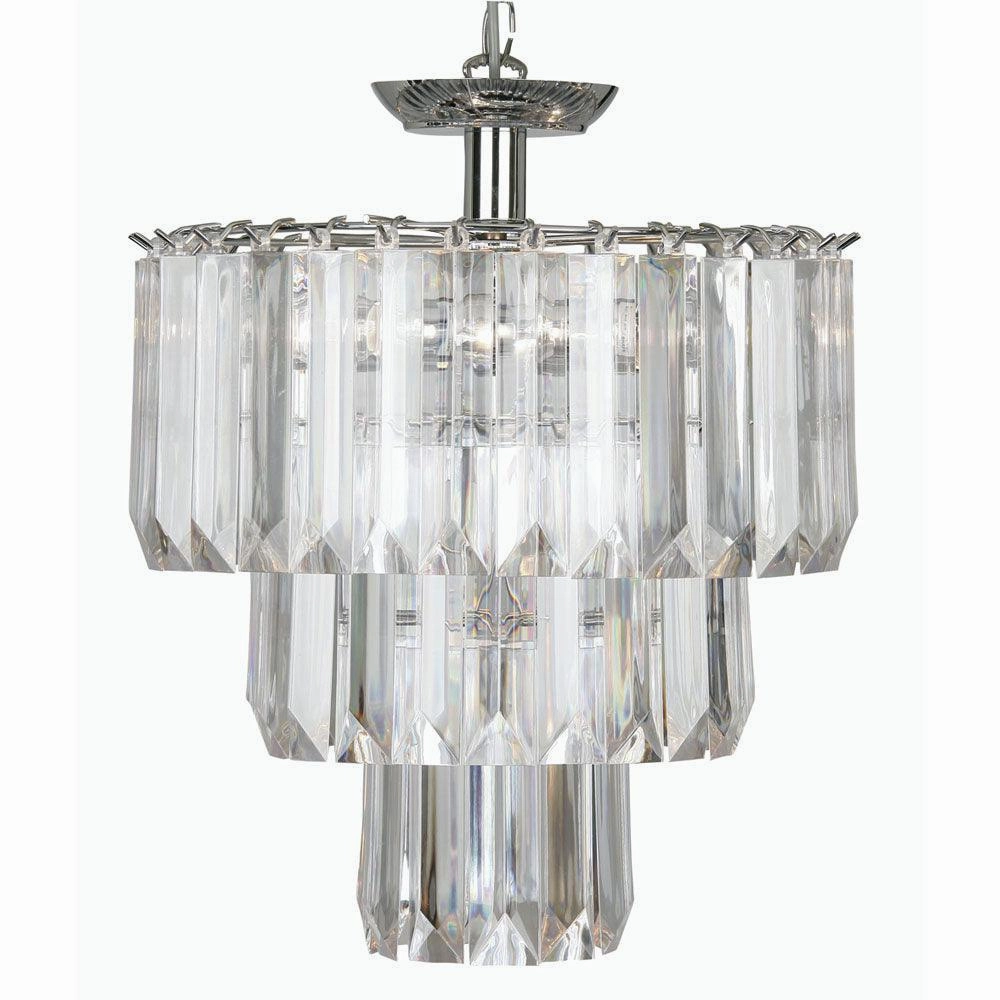 Oaks Lighting Clear Acrylic & Chrome 4 Light Ceiling Pendant modern ceiling lamp