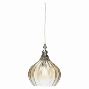 Oaks Lighting Darby Chrome & Cognac Glass Pendant Light simple ceiling design light