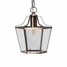 Oaks Lighting Dulverton Copper Clear Glass Ceiling Pendant modern ceiling lamp