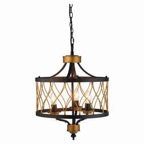 Oaks Lighting Elvar 3 Light Black & Gold Ceiling Pendant modern ceiling lamp