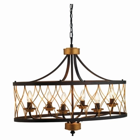 Oaks Lighting Elvar 6 Light Black & Gold Ceiling Pendant modern ceiling lamp