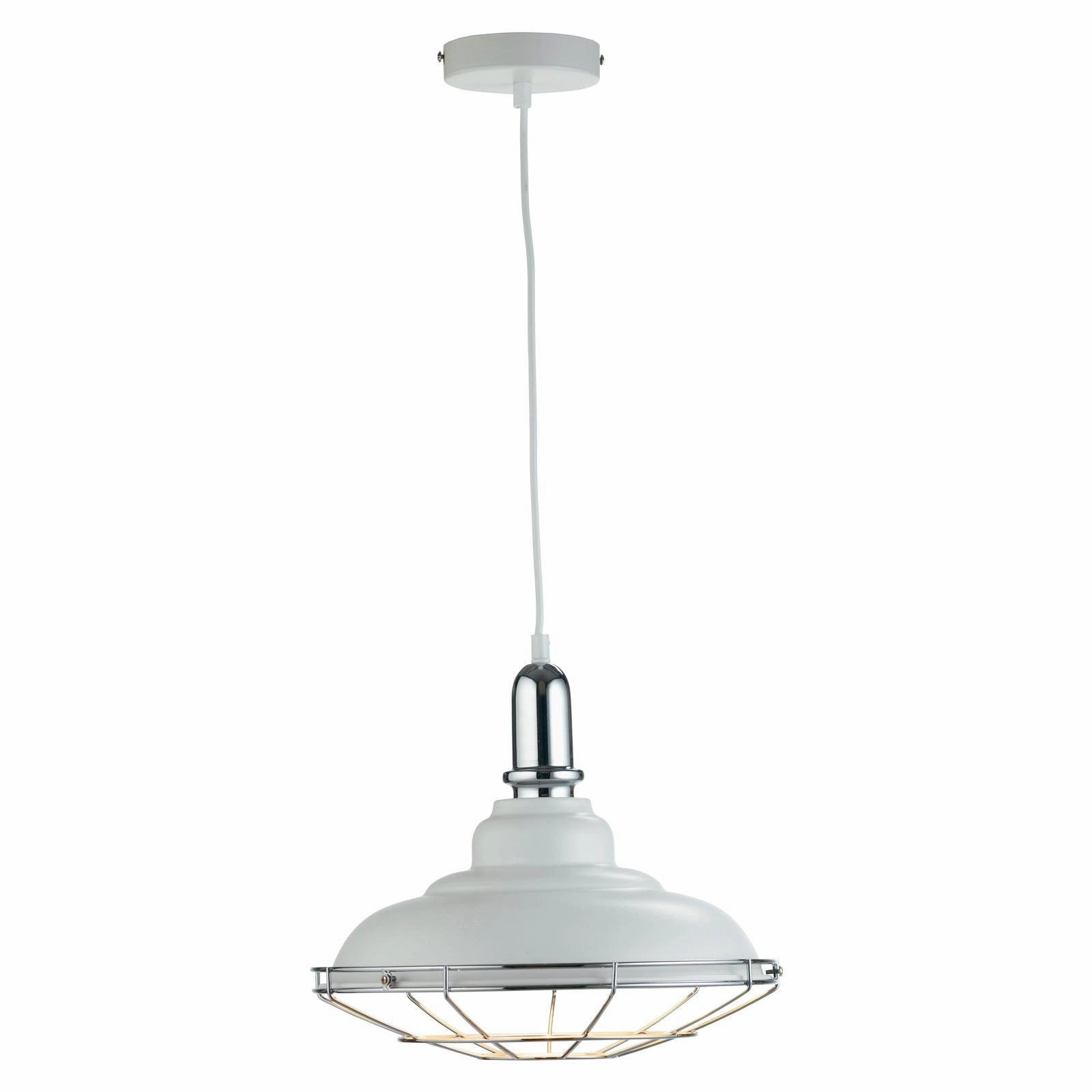 Oaks Lighting Ghent White & Chrome Ceiling Pendant modern ceiling lamp