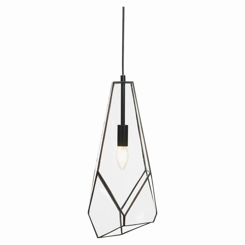 Oaks Lighting Jonk Large Glass Panelled Pendant modern ceiling lamp