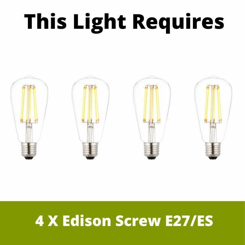 Oaks Lighting Riga 4 Light Antique Chrome Ceiling Pendant