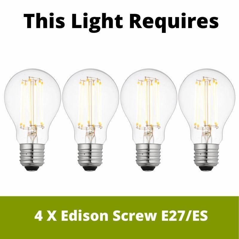 Oaks Lighting Rut 4 Light Matt Silver Ceiling Pendant