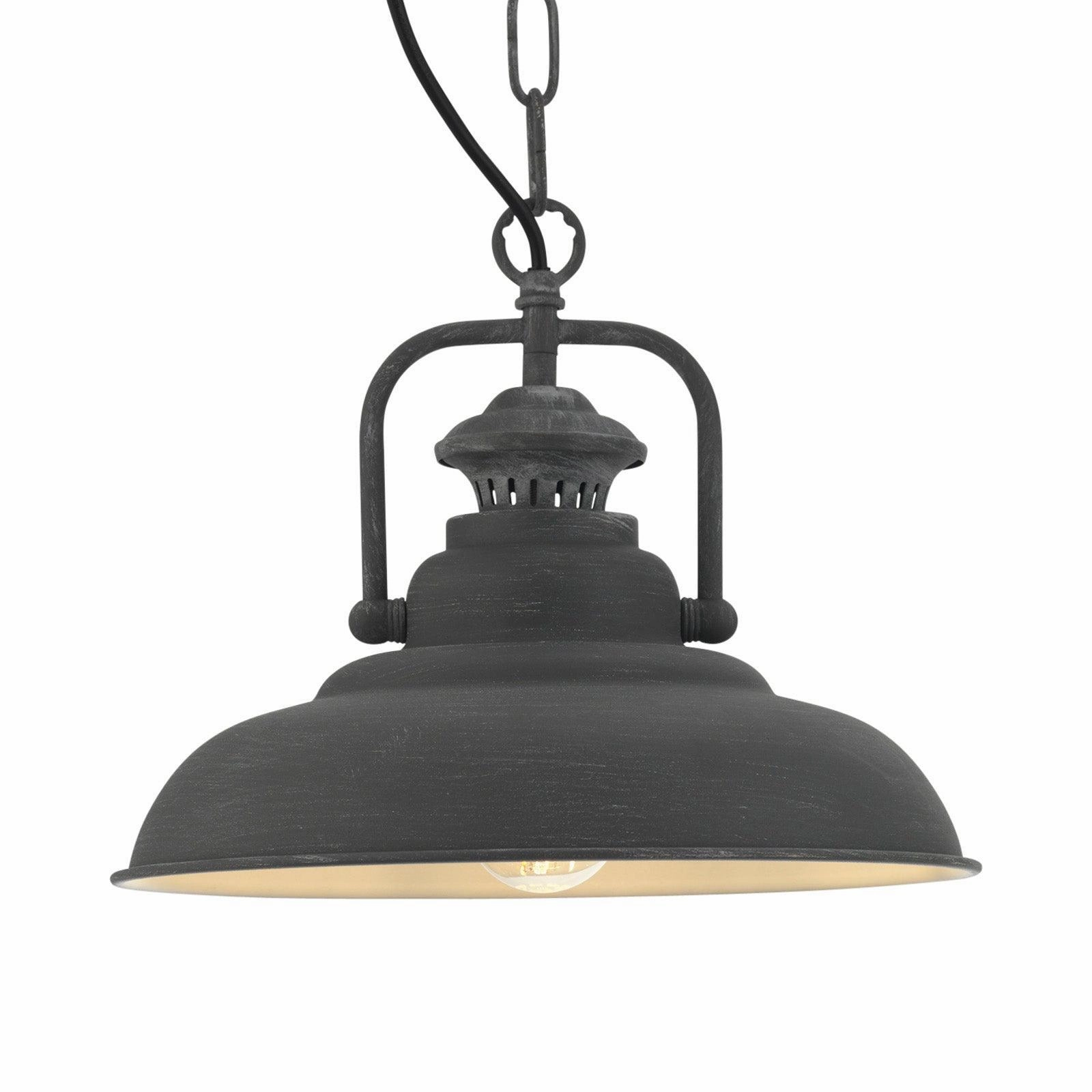 Oaks Lighting Sten Concrete Grey Ceiling Pendant - 32cm modern ceiling lamp