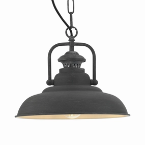 Oaks Lighting Sten Concrete Grey Ceiling Pendant - 32cm modern ceiling lamp