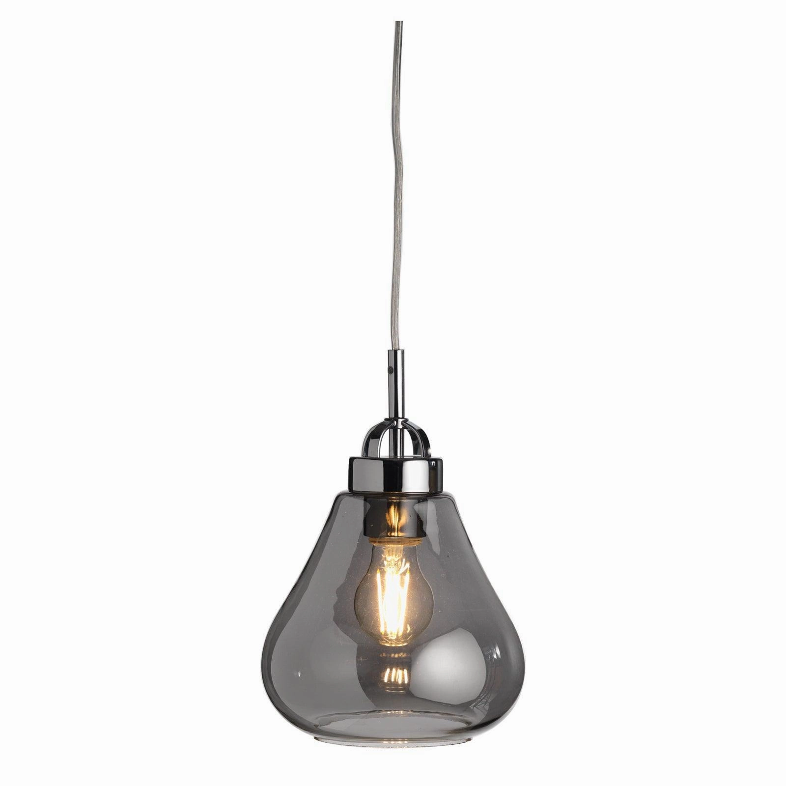 Oaks Lighting Turua Chrome & Amber Glass Ceiling Pendant modern ceiling lamp