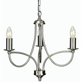 Oaks Loop Antique Chrome 3 Light Chandelier simple ceiling design light