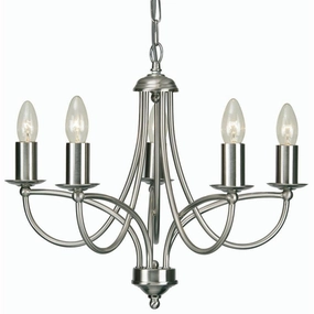 Oaks Loop Antique Chrome 5 Light Chandelier simple ceiling design light