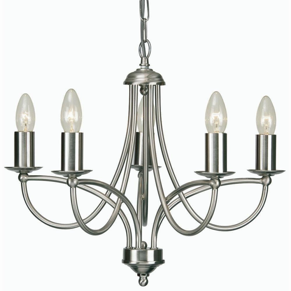 Oaks Loop Antique Chrome 5 Light Chandelier simple ceiling design light