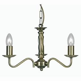 Oaks Nadoor 3 Light Antique Brass Chandelier simple ceiling design light