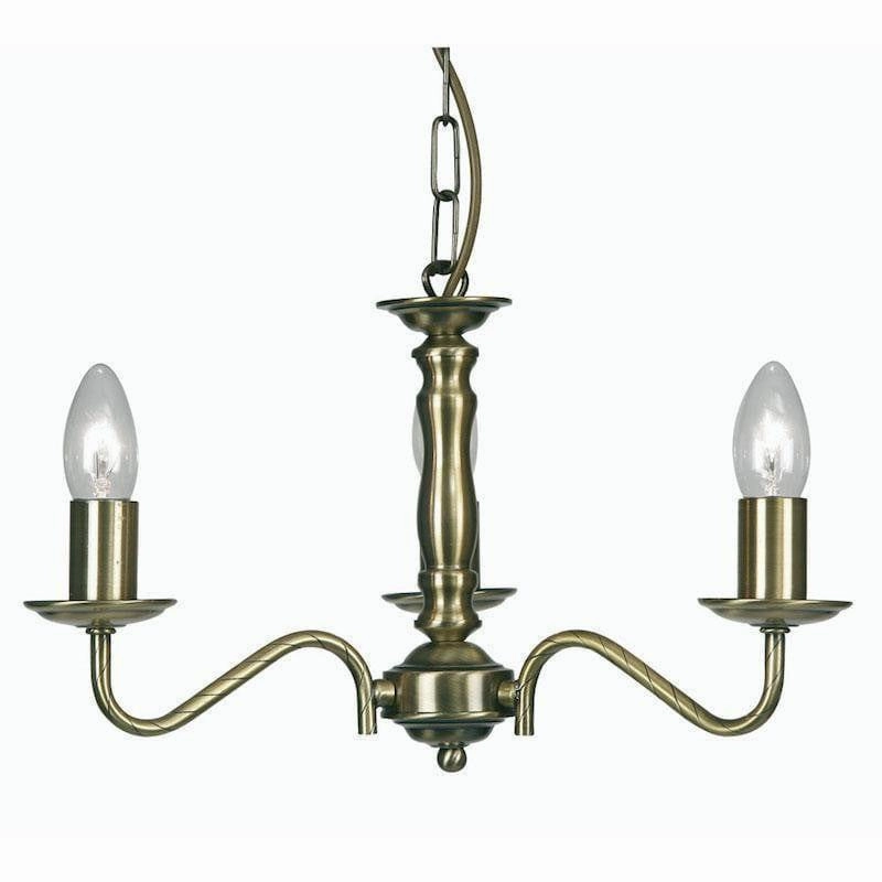 Oaks Nadoor 3 Light Antique Brass Chandelier simple ceiling design light