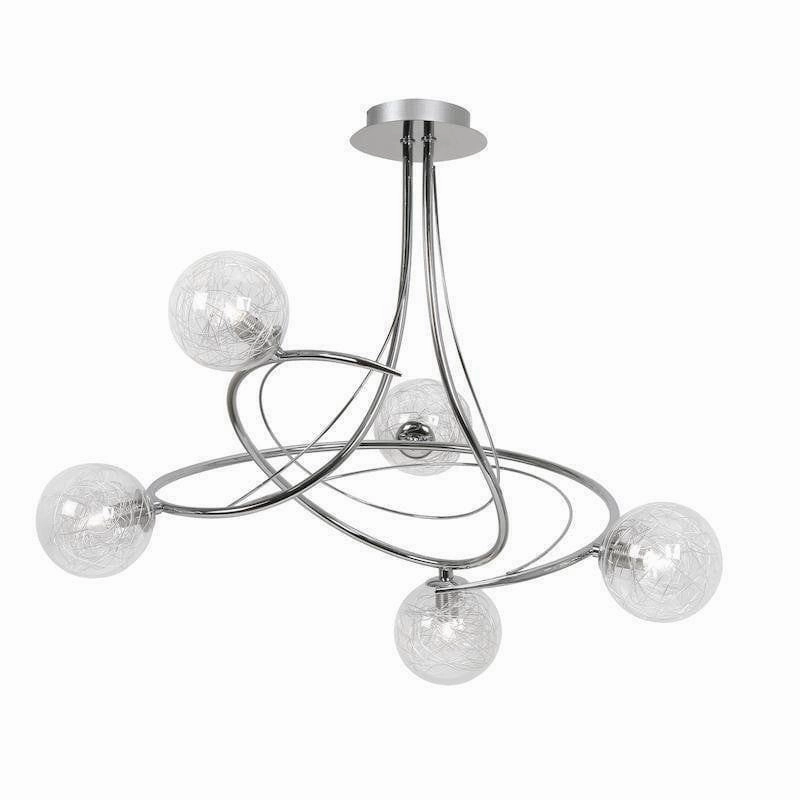 Oaks Tabia 5 Light Chrome Semi Flush Ceiling Light simple ceiling design light