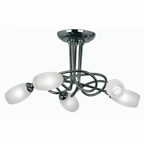 Oaks Tara 5 Light Mirror Black Semi-flush Ceiling Light simple ceiling design light
