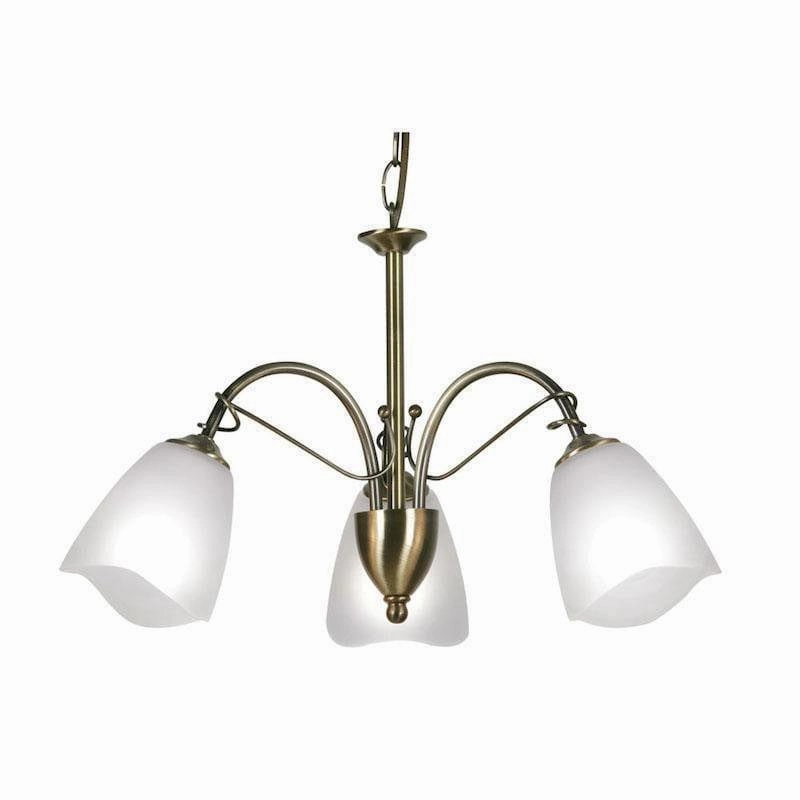 Oaks Turin 3 Light Antique Brass Chandelier simple ceiling design light