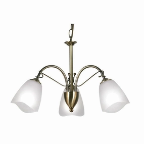 Oaks Turin 3 Light Antique Brass Chandelier simple ceiling design light