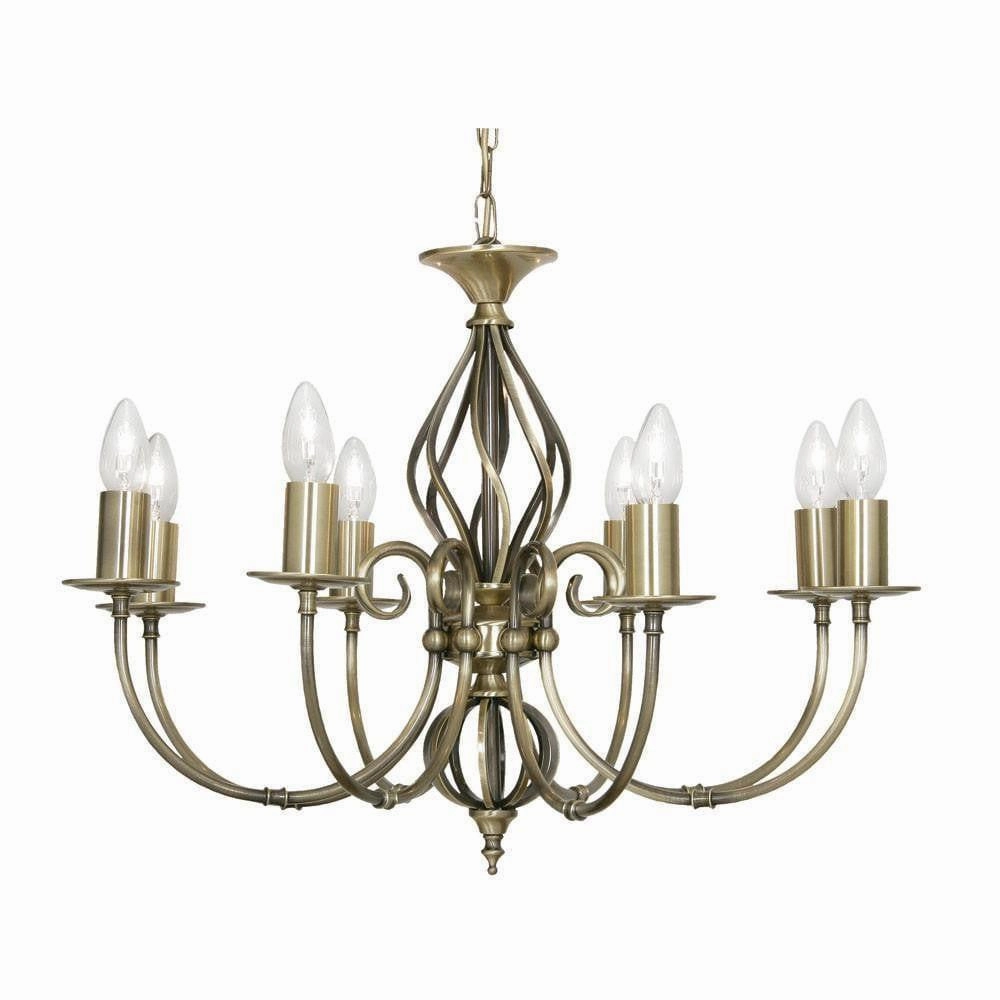 Oaks Tuscany Antique Brass Finish 8 Light Chandelier simple ceiling design light