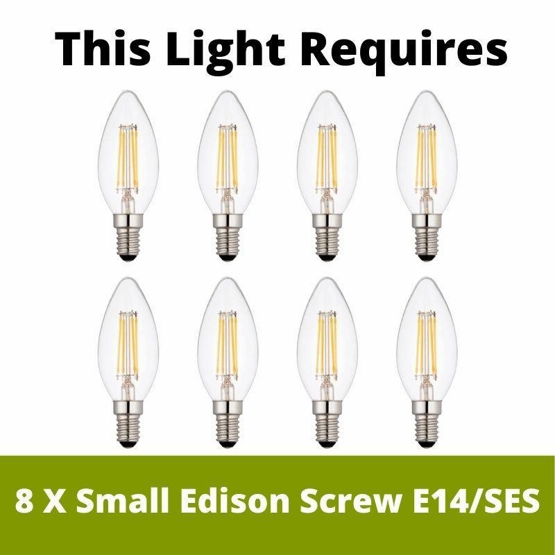 Oaks Tuscany Antique Brass Finish 8 Light Chandelier