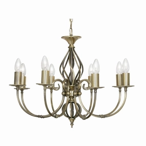 Oaks Tuscany Antique Brass Finish 8 Light Chandelier simple ceiling design light