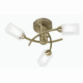 Ofira 3 Light Antique Brass Flush Ceiling Light simple ceiling design light