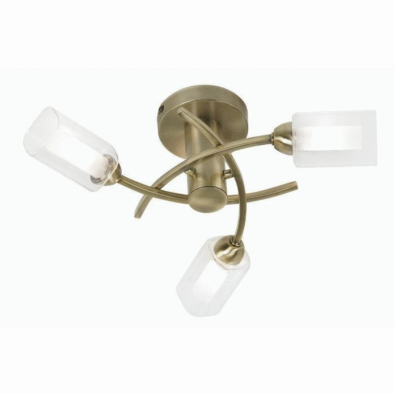 Ofira 3 Light Antique Brass Flush Ceiling Light simple ceiling design light