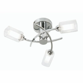 Ofira 3 Light Chrome Flush Ceiling Light simple ceiling design light