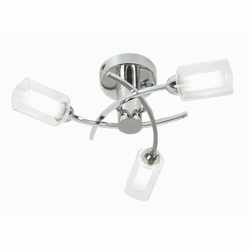 Ofira 3 Light Chrome Flush Ceiling Light simple ceiling design light