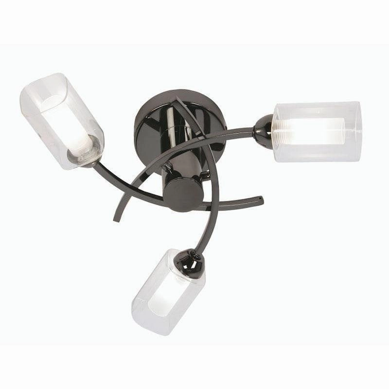 Ofira 3 Light Mirror Black Flush Ceiling Light simple ceiling design light