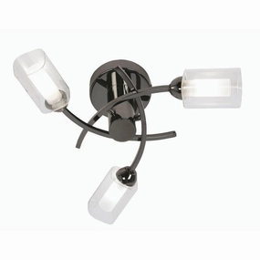 Ofira 3 Light Mirror Black Flush Ceiling Light simple ceiling design light