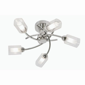 Ofira 5 Light Chrome Flush Ceiling Light simple ceiling design light