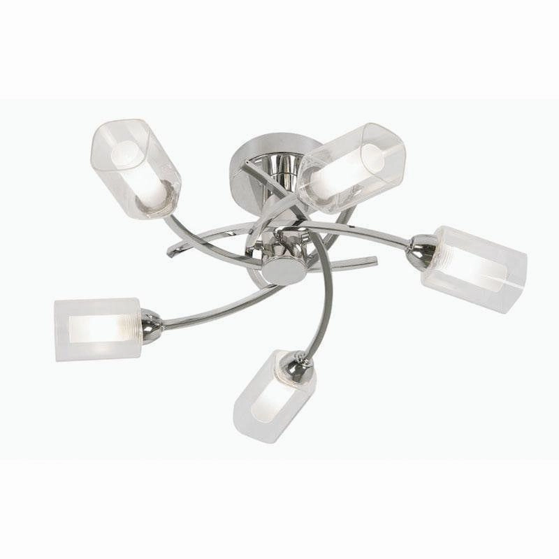 Ofira 5 Light Chrome Flush Ceiling Light simple ceiling design light