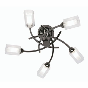 Ofira 5 Light Mirror Black Flush Ceiling Light simple ceiling design light