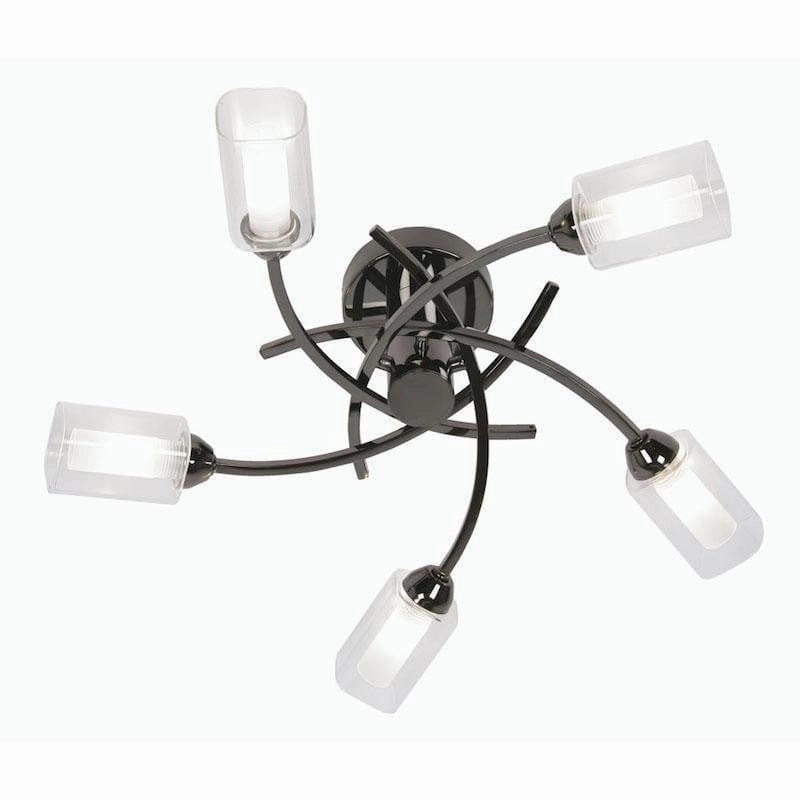 Ofira 5 Light Mirror Black Flush Ceiling Light simple ceiling design light