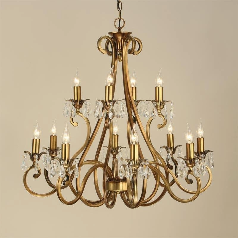 Oksana Antique Brass Finish 12 Light Chandelier