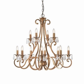 Oksana Antique Brass Finish 12 Light Chandelier simple ceiling design light