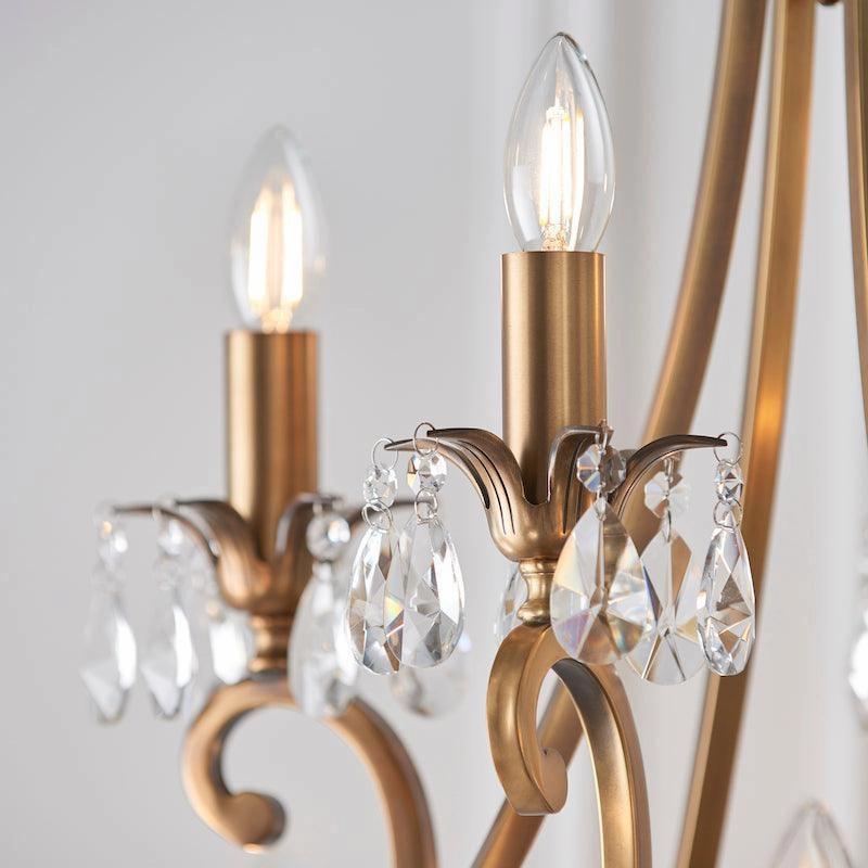 Oksana Antique Brass Finish 12 Light Chandelier