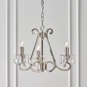 Oksana Polished Nickel Finish 3 Light Chandelier simple ceiling design light