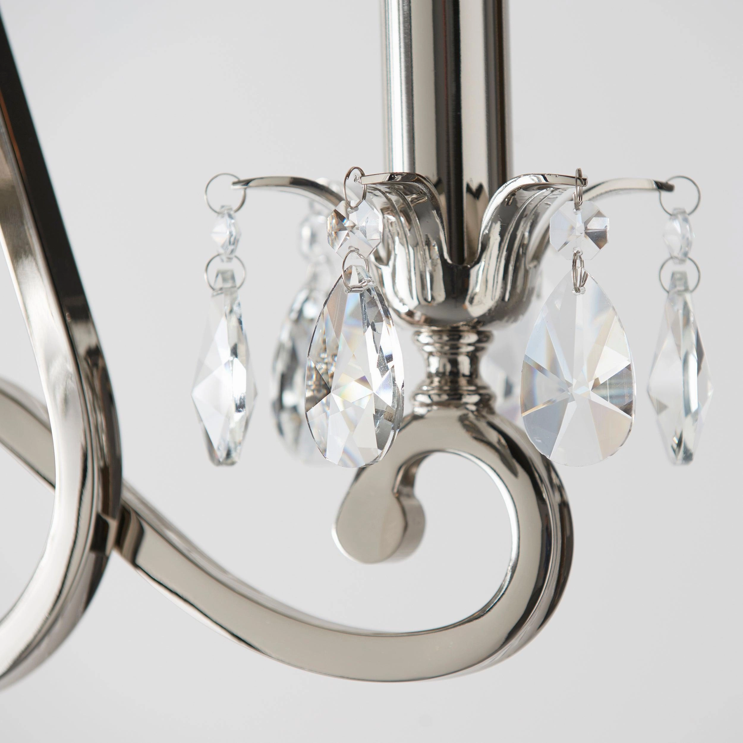 Oksana Polished Nickel Finish 3 Light Chandelier