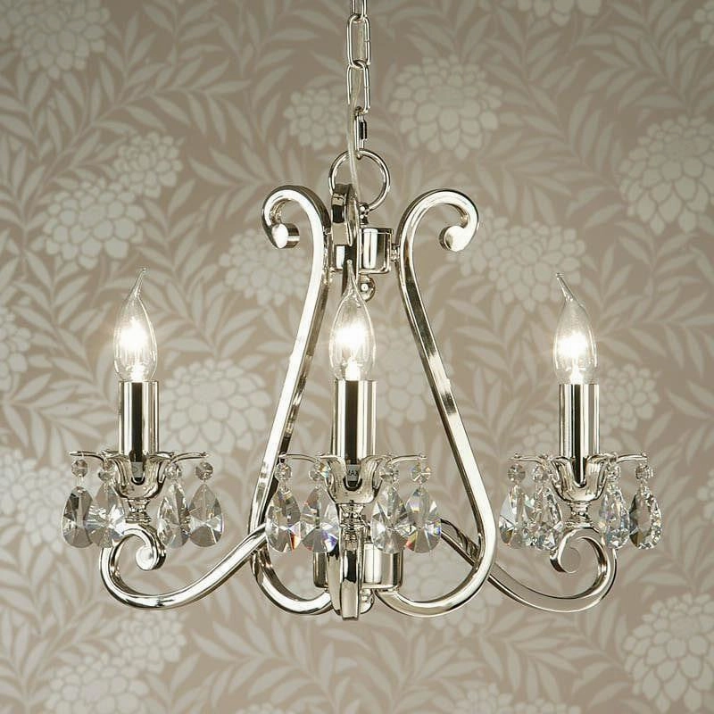 Oksana Polished Nickel Finish 3 Light Chandelier