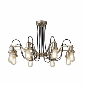 Olivia 8 Light Black Braided Cable & Silver Ceiling Pendant modern ceiling lamp