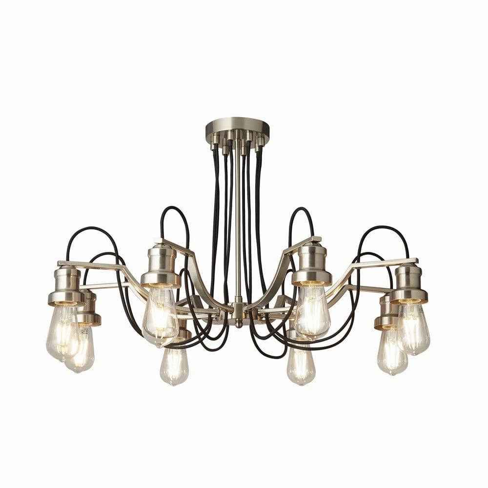Olivia 8 Light Black Braided Cable & Silver Ceiling Pendant modern ceiling lamp