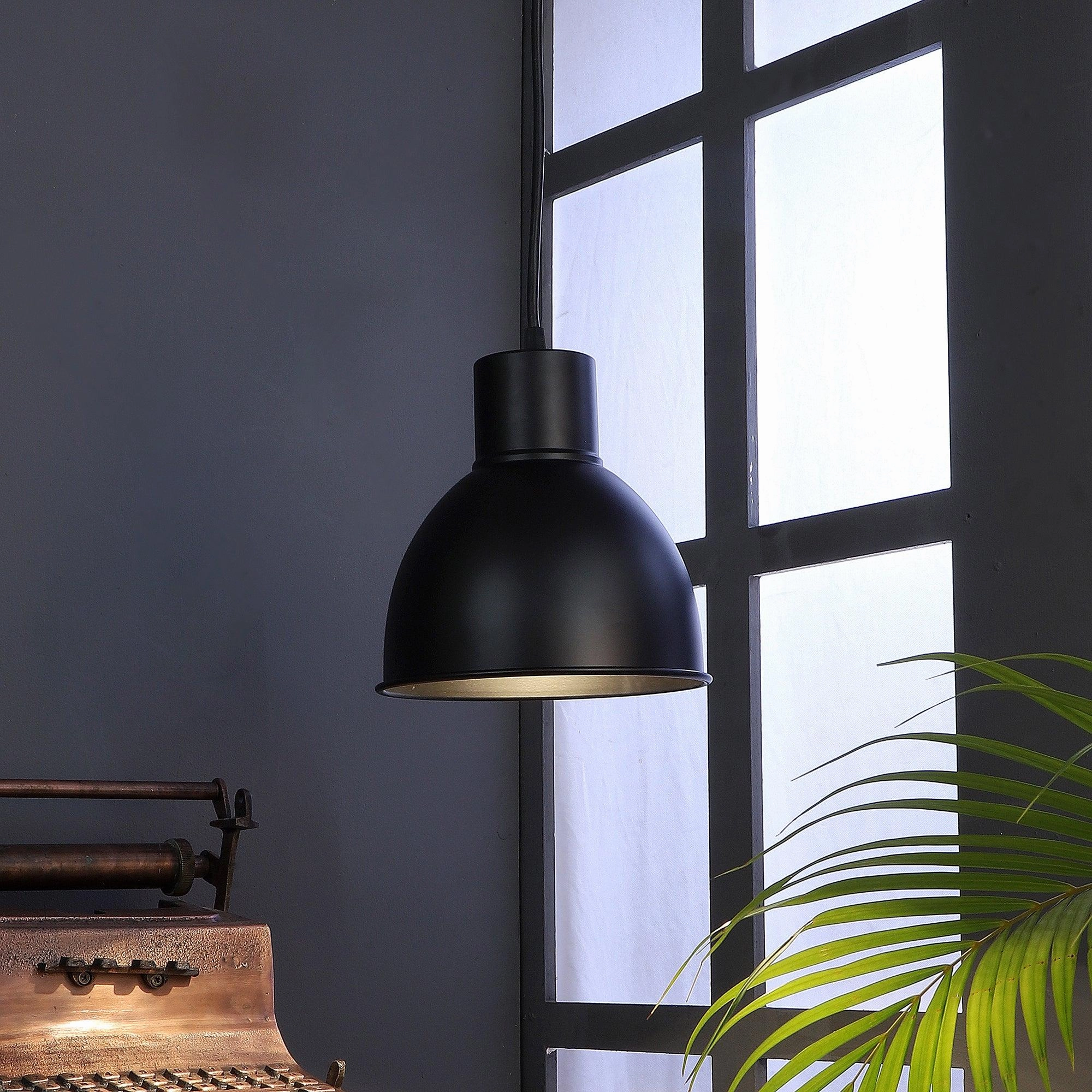Opi Minimal Pastel Black Metal Single Hanging Light by SS Lightings