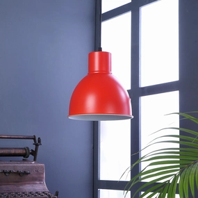 Opi Minimal Pastel Red Metal Single Hanging Light by SS Lightings contemporary ceiling fixture