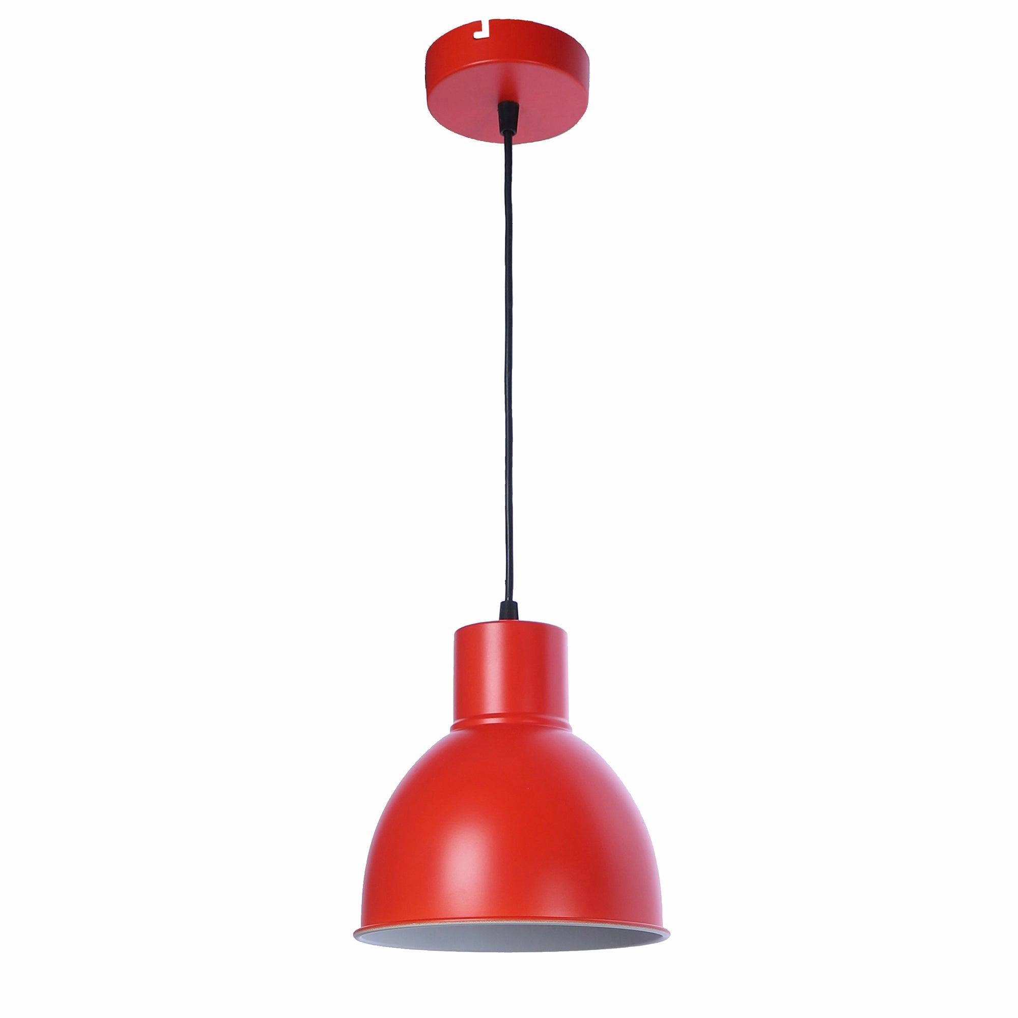 Opi Minimal Pastel Red Metal Single Hanging Light by SS Lightings