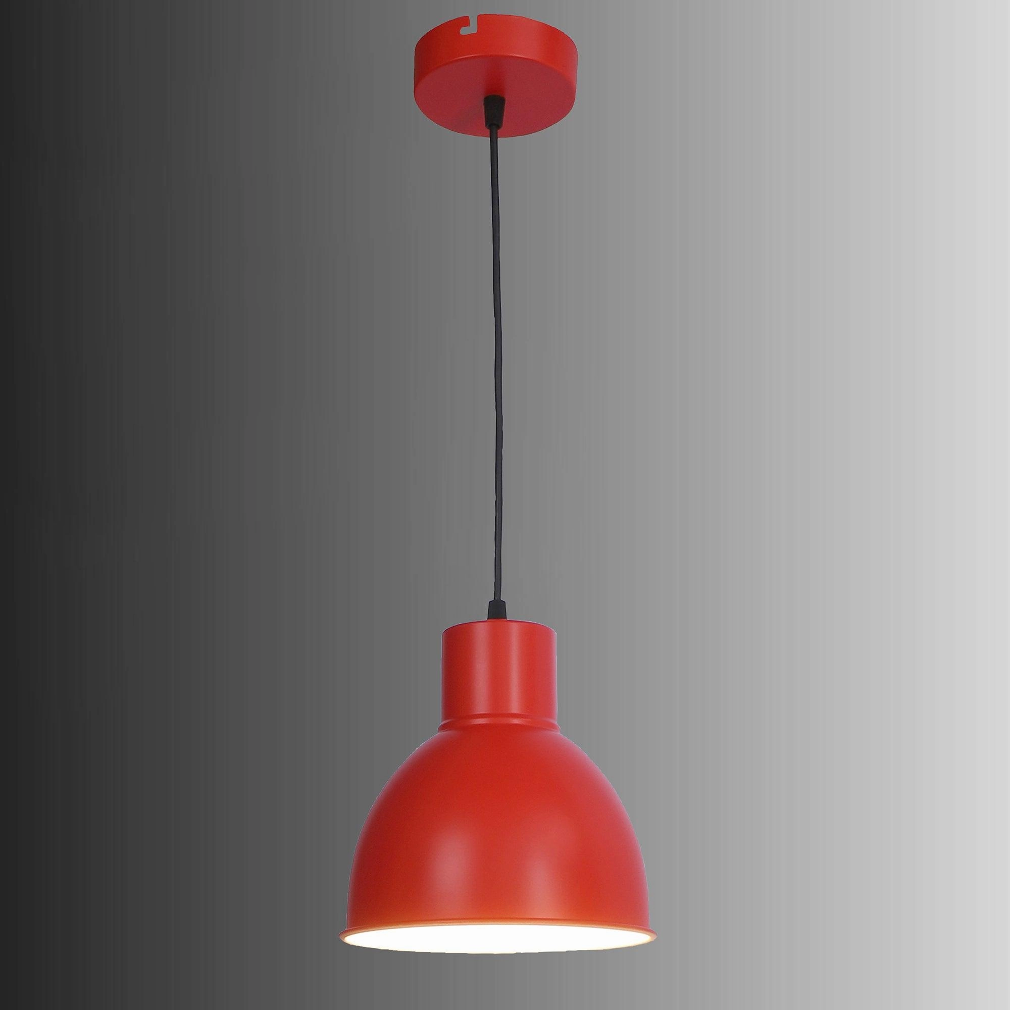 Opi Minimal Pastel Red Metal Single Hanging Light by SS Lightings
