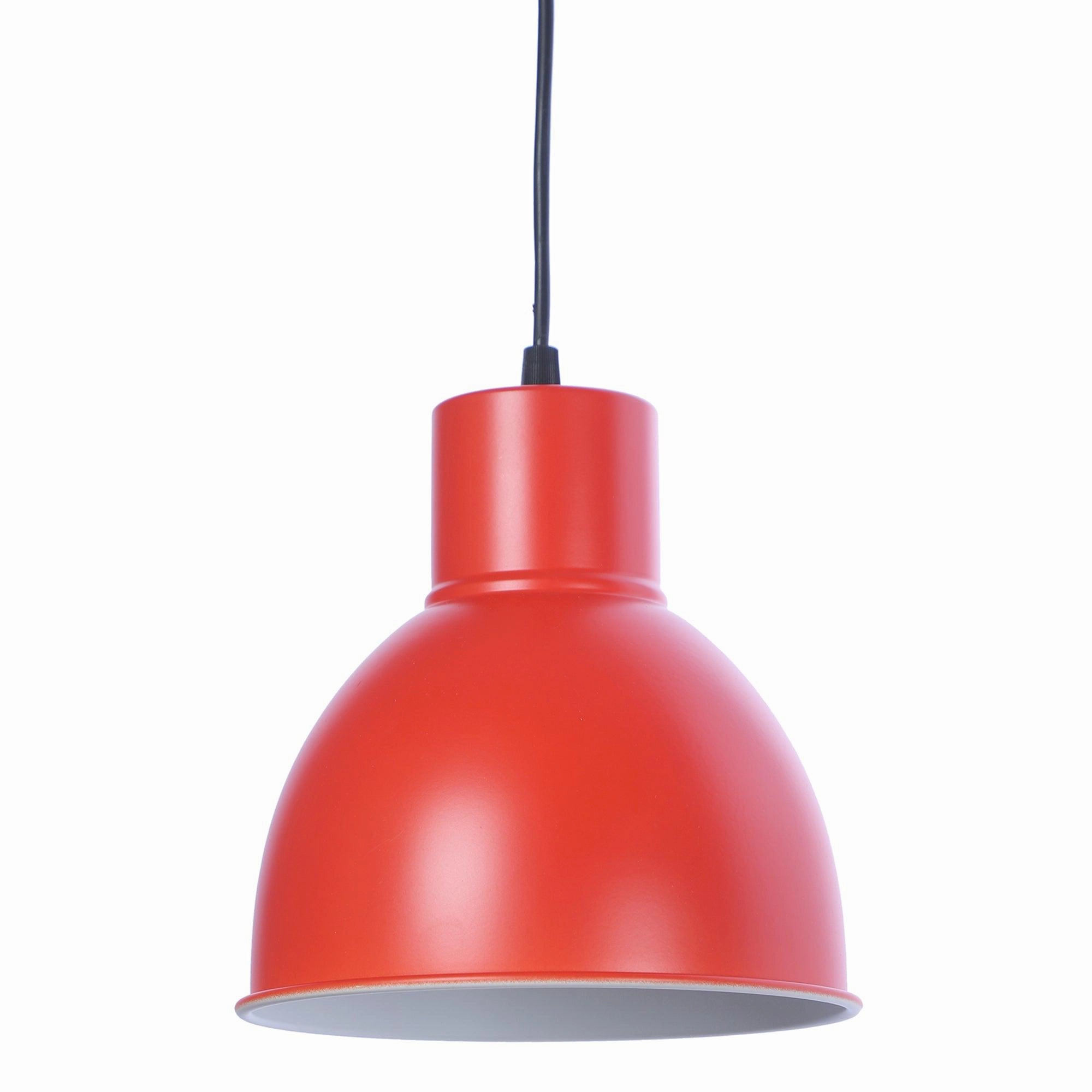 Opi Minimal Pastel Red Metal Single Hanging Light by SS Lightings